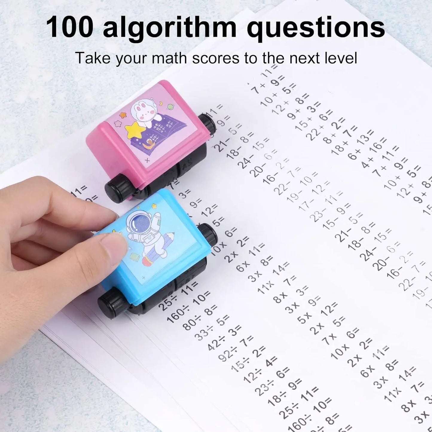 "Math Practice Number Rolling Stamp: Addition and Subtraction Questions within 100"