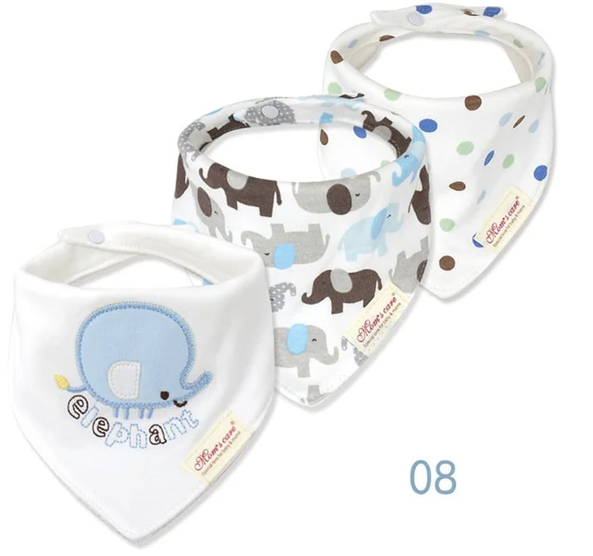 "Adorable Baby Bib Bandana Set - 3-Pack in Various Styles for Boys and Girls! Perfect for Keeping Your Little One Clean and Stylish (KF025)"