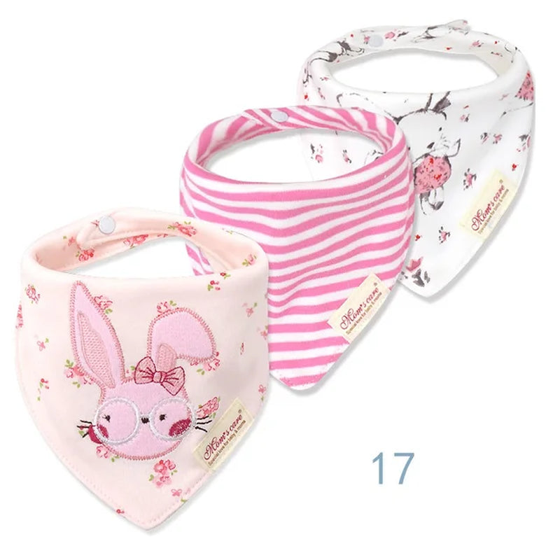 "Adorable Baby Bib Bandana Set - 3-Pack in Various Styles for Boys and Girls! Perfect for Keeping Your Little One Clean and Stylish (KF025)"