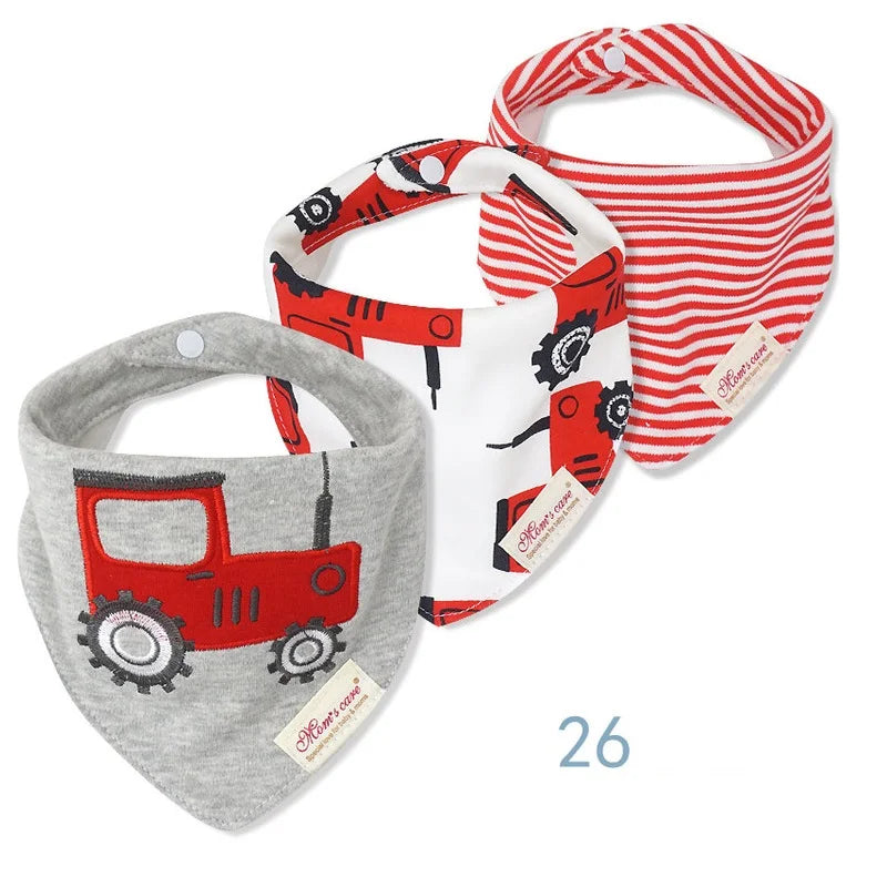 "Adorable Baby Bib Bandana Set - 3-Pack in Various Styles for Boys and Girls! Perfect for Keeping Your Little One Clean and Stylish (KF025)"