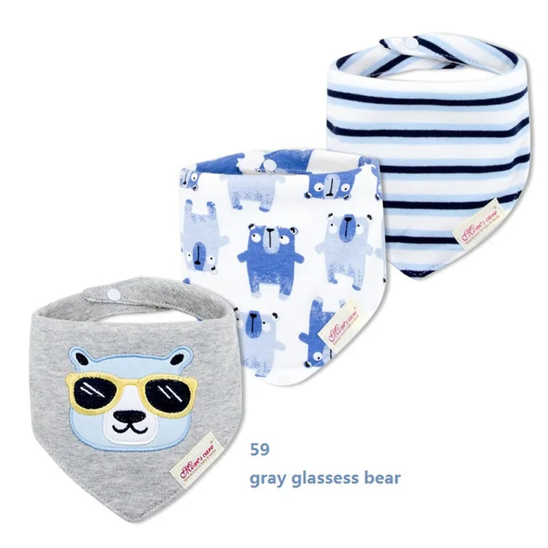 "Adorable Baby Bib Bandana Set - 3-Pack in Various Styles for Boys and Girls! Perfect for Keeping Your Little One Clean and Stylish (KF025)"