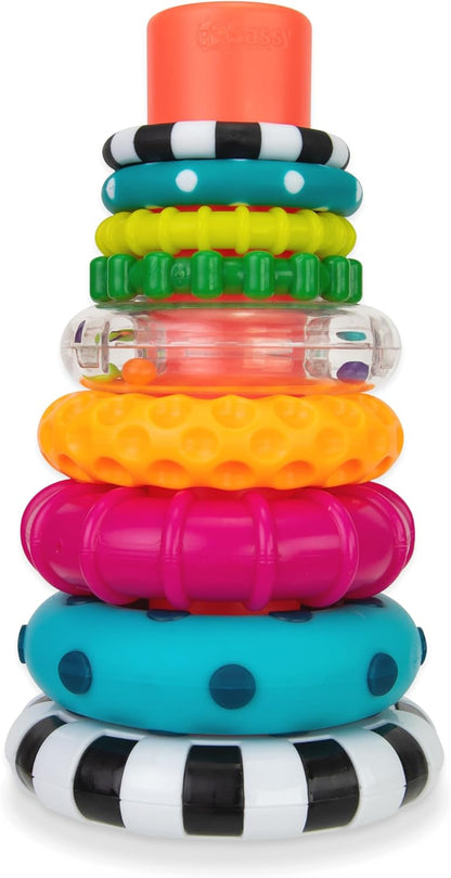 Stacks of Circles Stacking Ring STEM Learning Toy, Age 6+ Months, Multi, 9 Piece Set