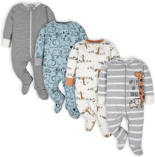 "Adorable Baby Boys 4 Pack Sleep 'N Play Footie: Perfect for Sweet Dreams and Playtime!"