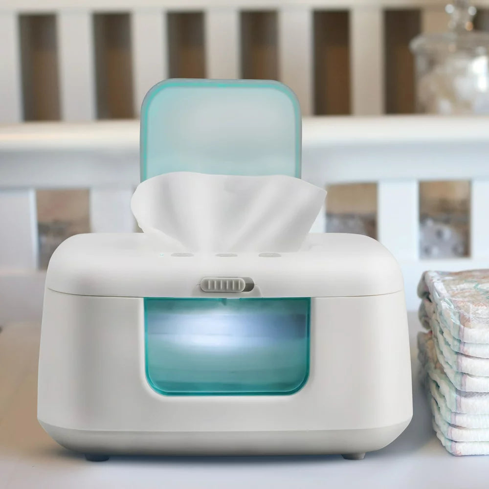 Baby Wipe Warmer & Dispenser with LED Changing Light & On/Off Switch by