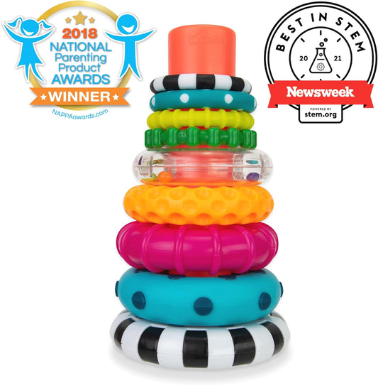 Stacks of Circles Stacking Ring STEM Learning Toy, Age 6+ Months, Multi, 9 Piece Set